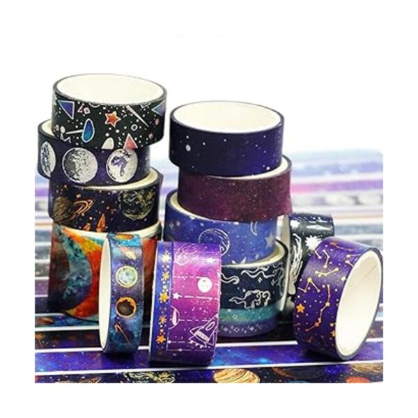 YUBBAEX Galaxy Washi Juego de cintas decorativas de papel