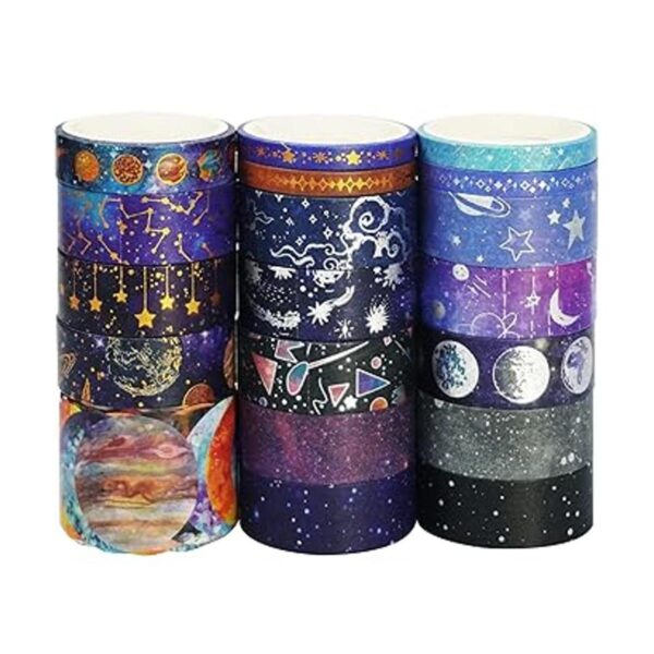 YUBBAEX Galaxy Washi Juego de cintas decorativas de papel