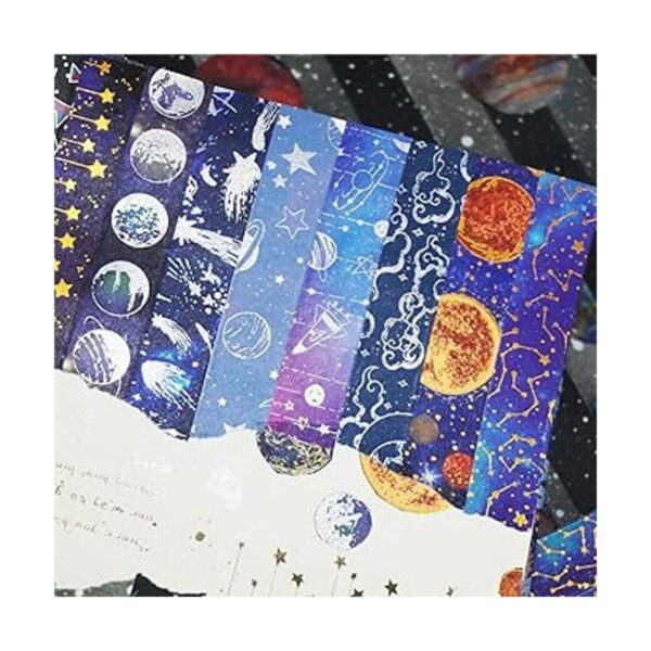 YUBBAEX Galaxy Washi Juego de cintas decorativas de papel