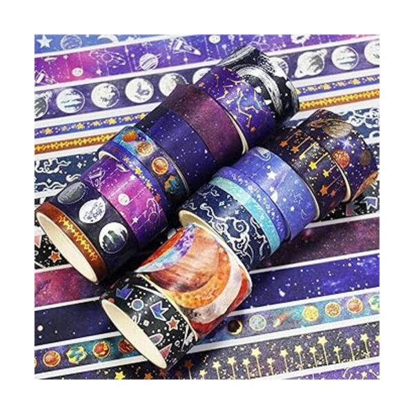 YUBBAEX Galaxy Washi Juego de cintas decorativas de papel