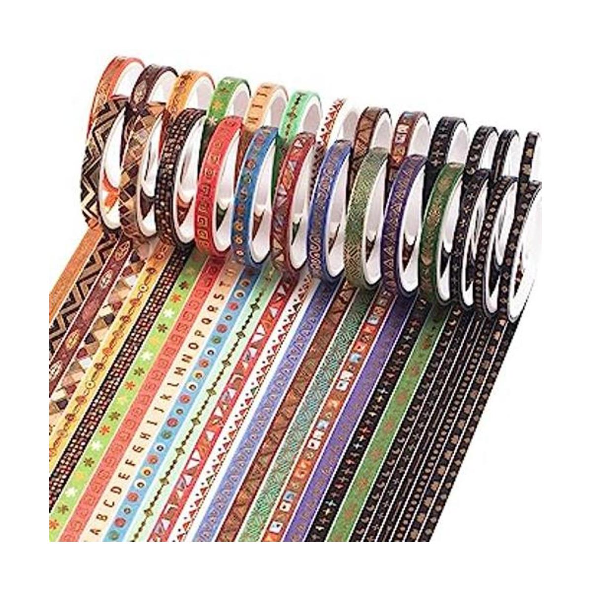 YUBBAEX Juego de 26 rollos de cinta washi india 0.197 in