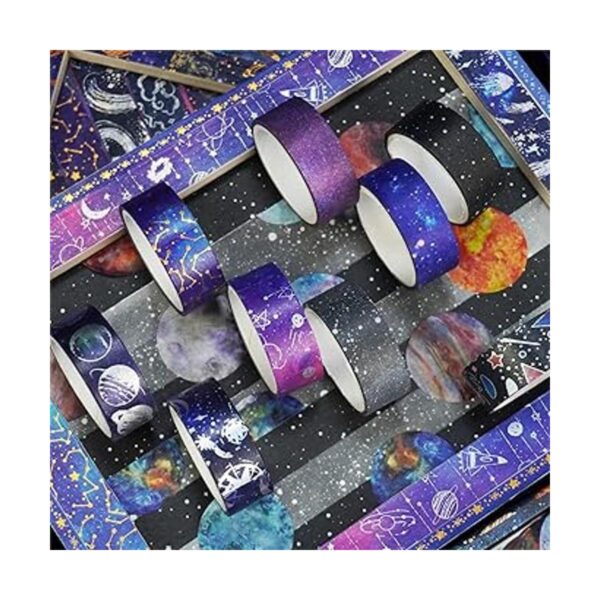 YUBBAEX Galaxy Washi Juego de cintas decorativas de papel