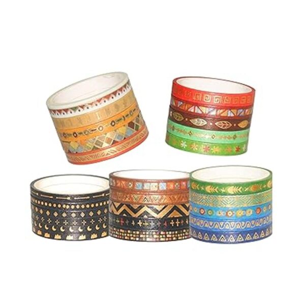 YUBBAEX Juego de 26 rollos de cinta washi india 0.197 in_2