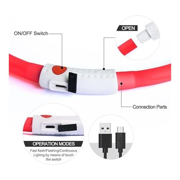 Illumifun Collar de perro con luz collar de gato LED de