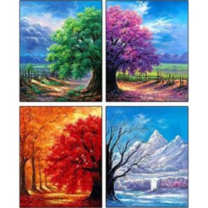Muzagroo Art Paquete de 4 kits de pintura de diamantes 5D