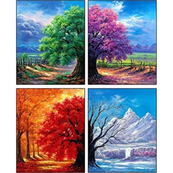 Muzagroo Art Paquete de 4 kits de pintura de diamantes 5D
