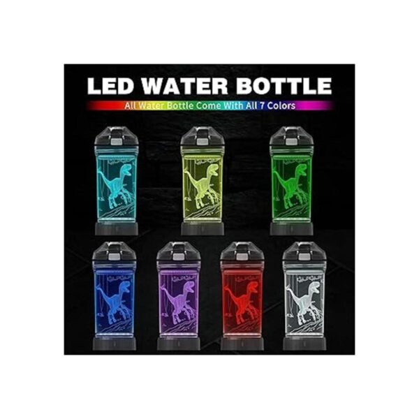Botella de agua de dinosaurio iluminada con luz nocturna_3