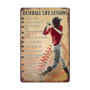 Yuantao Baseball Life Lessons Never Give Up Letrero de_1