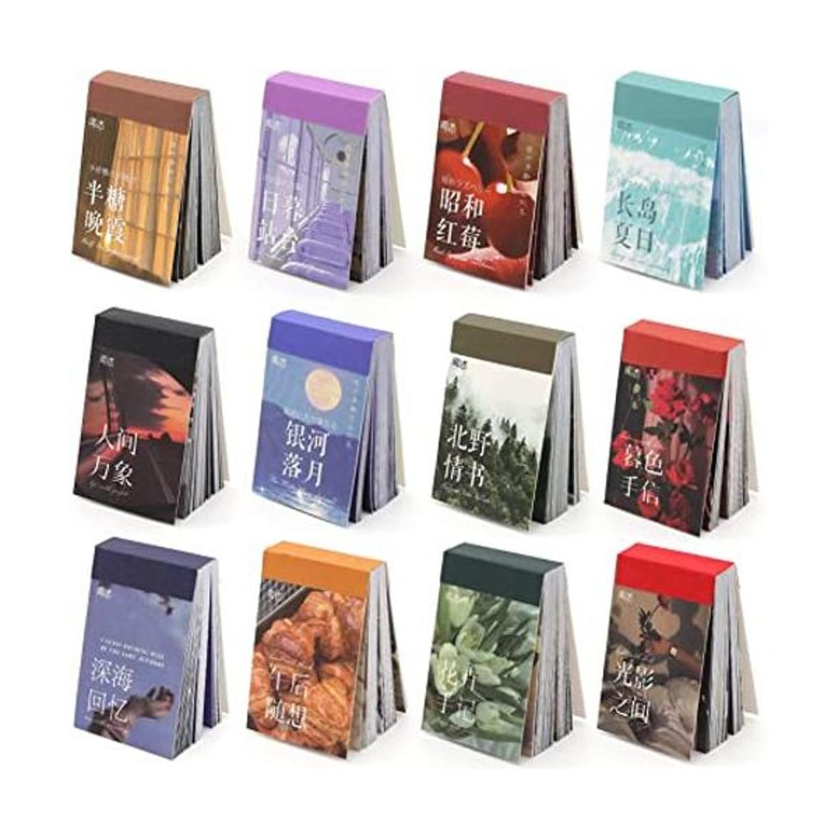 Juego de 600 calcomanías Washi 12 juegos de álbumes de