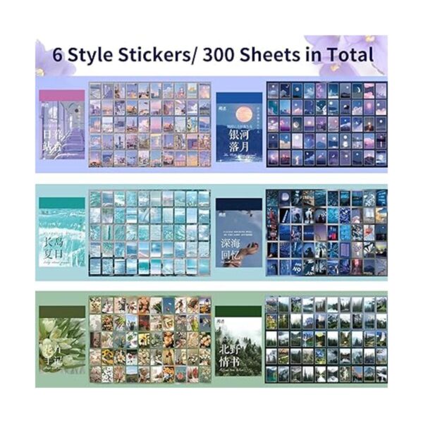 Juego de 600 calcomanías Washi 12 juegos de álbumes de