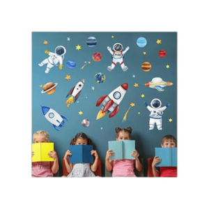 Yovkky Calcomanía de pared de astronauta espacial galaxia