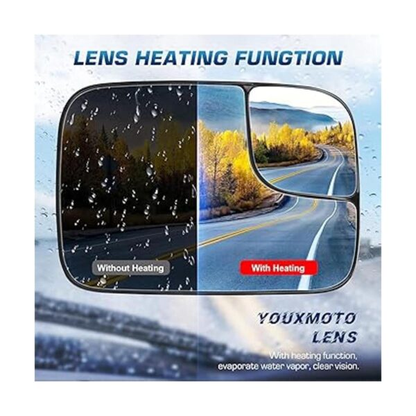 Youxmoto Passenger Right Side Heated Mirror Glass for_2