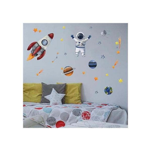 Yovkky Calcomanía de pared de astronauta espacial galaxia