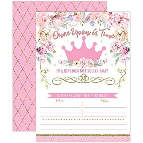 Invitaciones de cumpleaños de princesa para el primer_1
