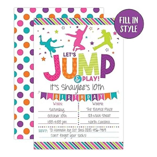 Bounce House Invitación de cumpleaños Cama elástica para_2