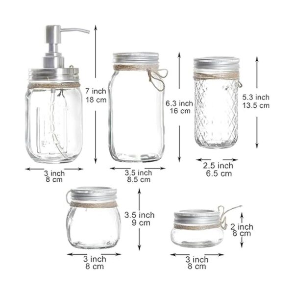 Youngever Paquete de 6 accesorios de baño de cristal_2