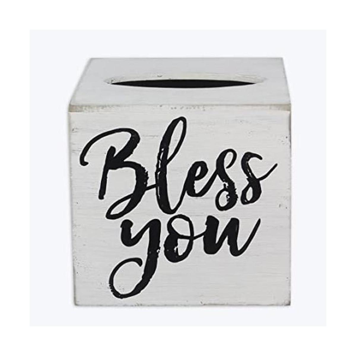 Youngs Inc. Wood Bless You Funda para caja de pañuelos