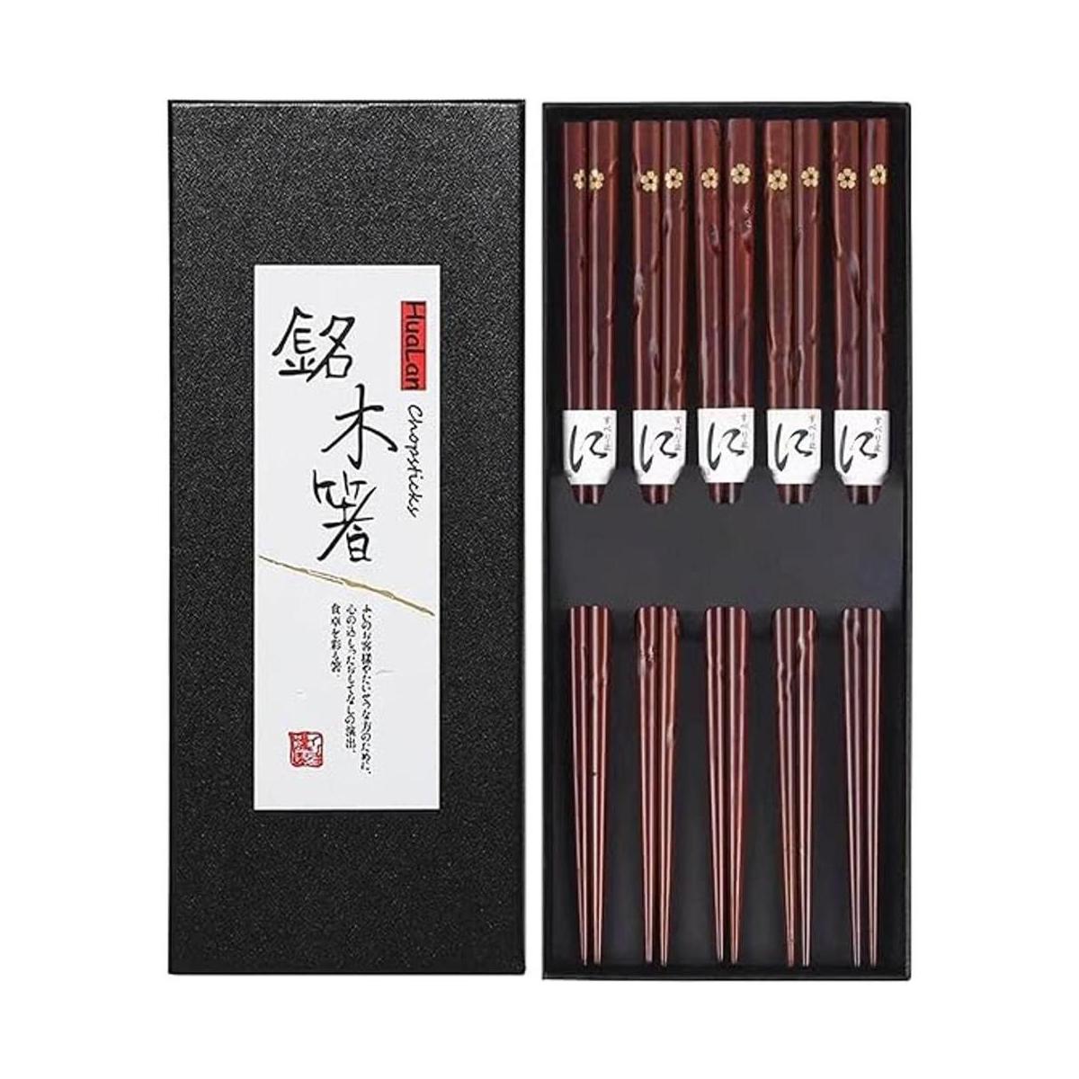 Youmi Palillos japoneses de madera natural juego