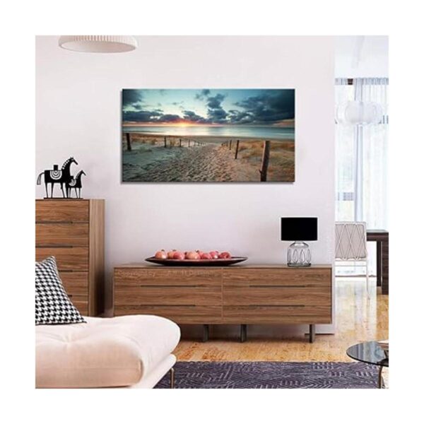 Lienzo decorativo para pared playa puesta de sol_2