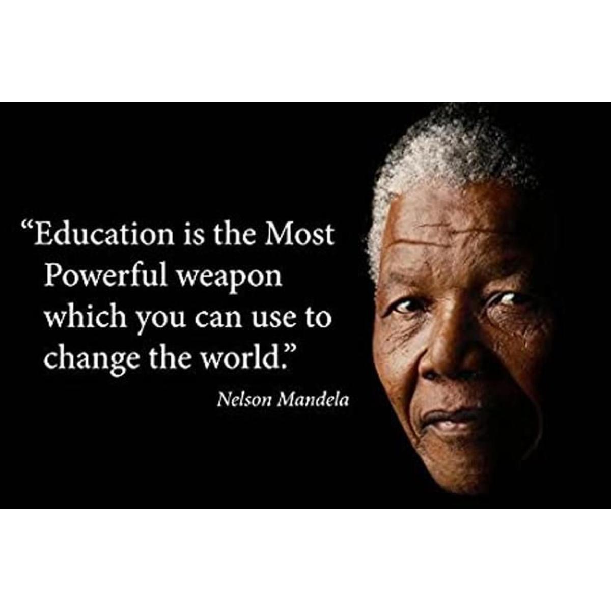 Póster de cita de Nelson Mandela de 24 x 16 pulgadas
