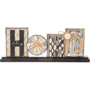 Youngs Inc. Letrero de mesa de bloque de madera