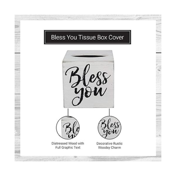 Youngs Inc. Wood Bless You Funda para caja de pañuelos_2