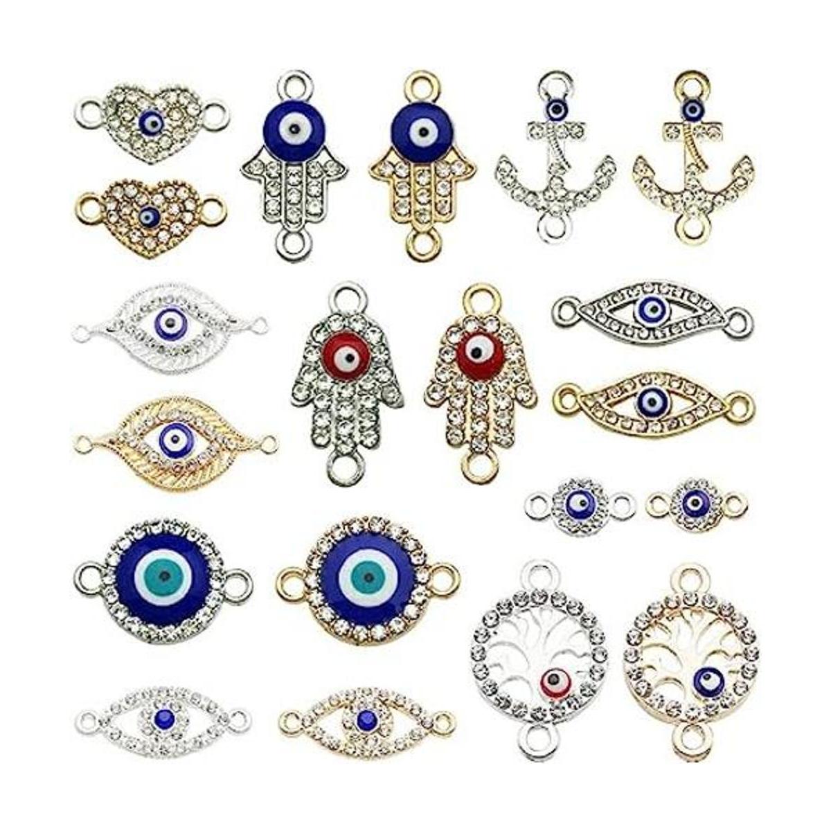 20 piezas de aleación mixta de esmalte de mal de ojo con