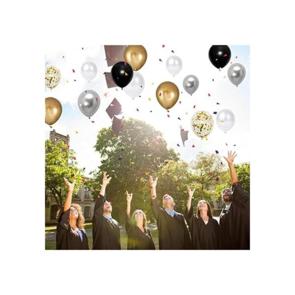 Globos de fiesta negros y dorados 50 globos metálicos de