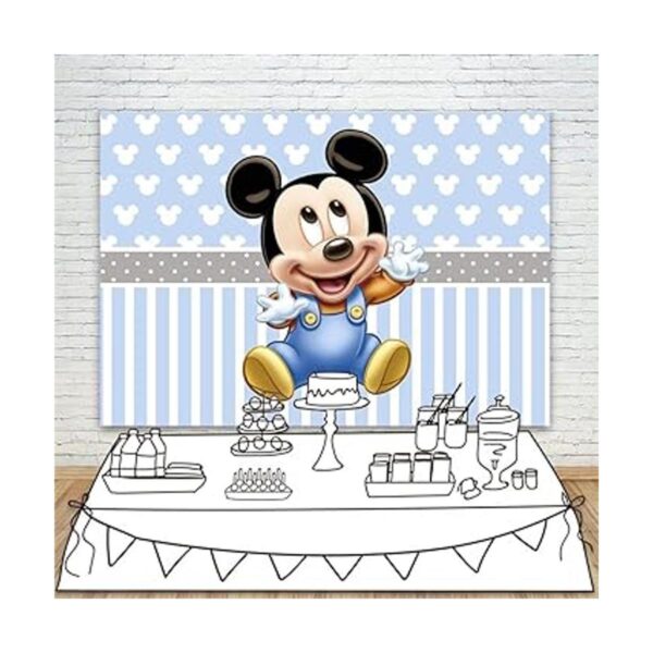 Telón de fondo de vinilo azul claro de Mickey Mouse para_2