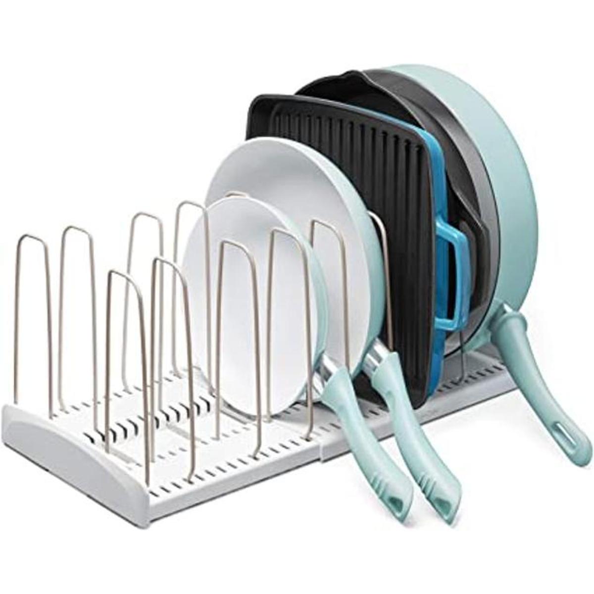 youCopia StoreMore Organizador de sartenes ajustable para