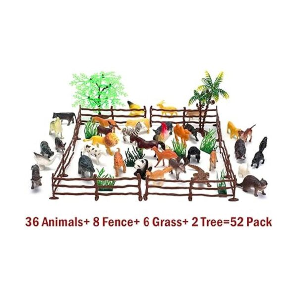 Juguetes de figuras de animales 52 piezas pequeñas mini_2