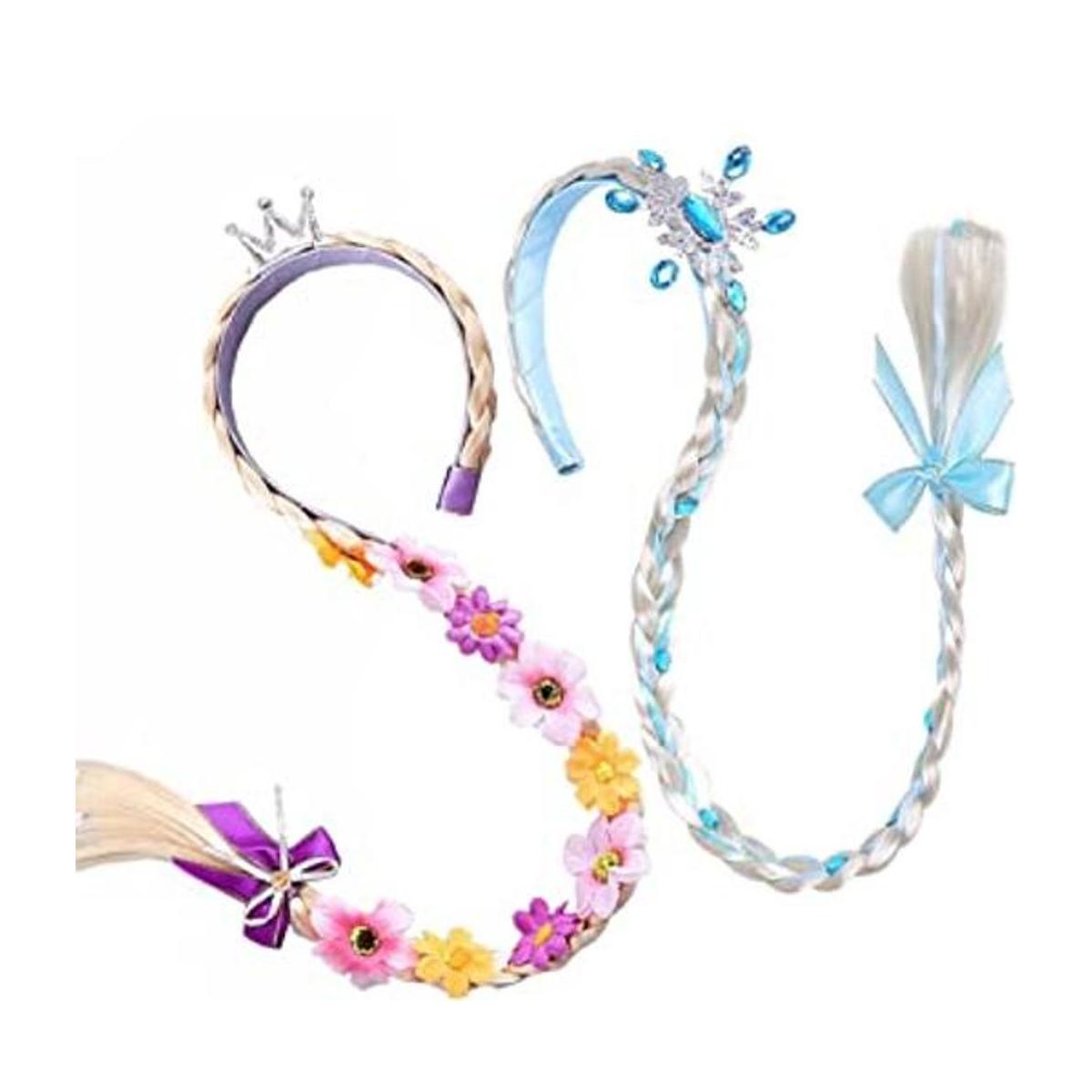 2 pelucas largas trenzadas de princesa peluca Rapunzel