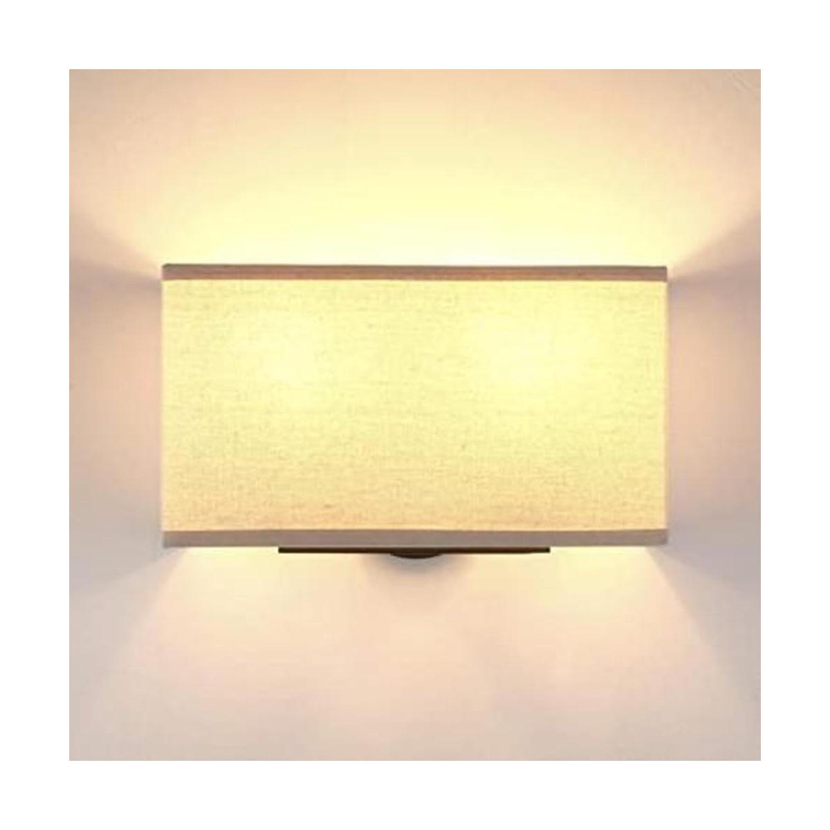 Yosoan Aplique de pared para interiores blanco pantalla