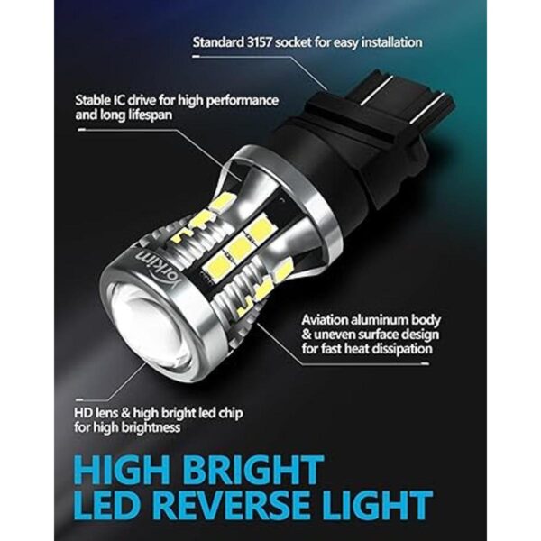 Yorkim Bombilla LED 3157 de 2880 lúmenes 3156 luces LED_3