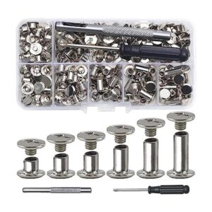YORANYO 110Sets Chicago Screws Leather Rivets Assorted