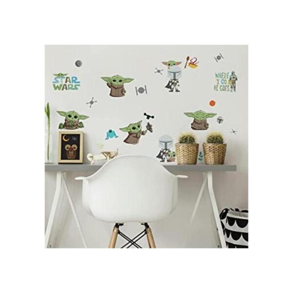 RoomMates RMK4805SCS Baby Yoda Grogu Calcomanías de pared_1