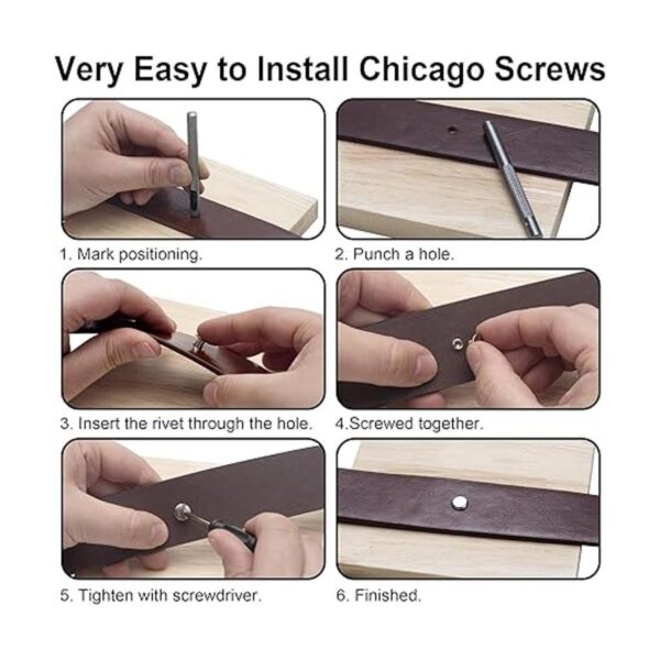 YORANYO 110Sets Chicago Screws Leather Rivets Assorted