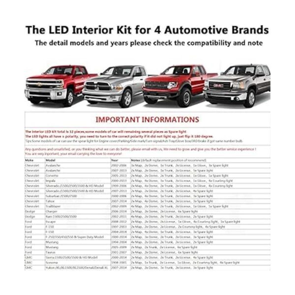 Yoper Paquete de luz LED interior blanca compatible con_2