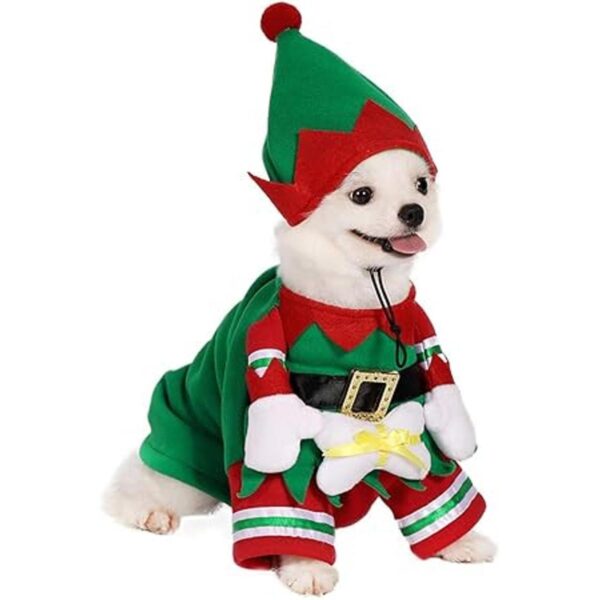 Yoption Disfraz de gato de duende de Navidad con sombrero