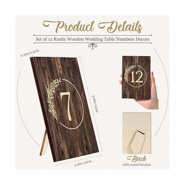 12 piezas de mesa de boda de madera rústica decoración de