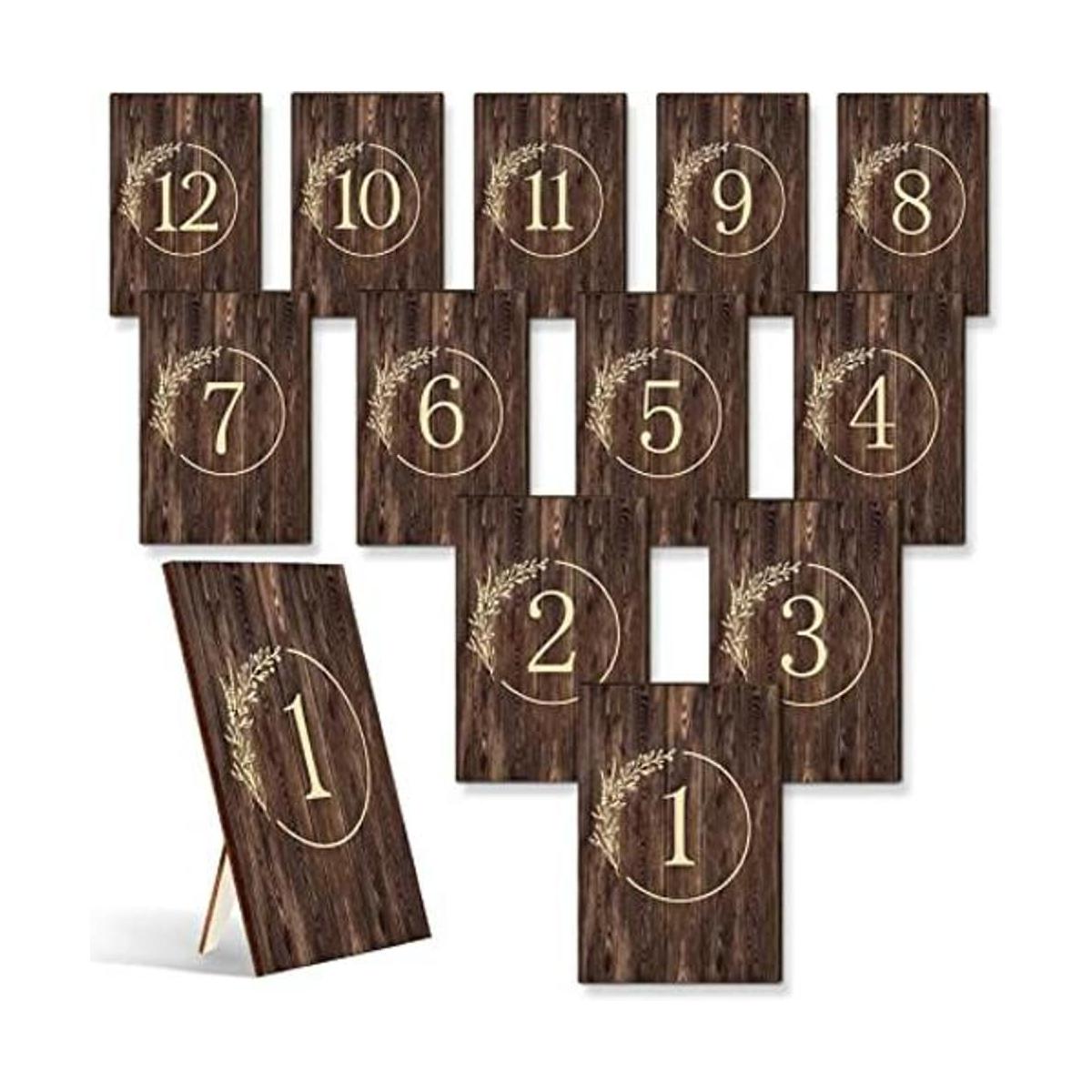 12 piezas de mesa de boda de madera rústica decoración de