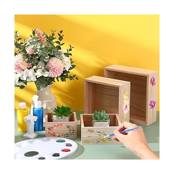 Yookeer 16 cajas de madera sin acabar caja de madera de 4