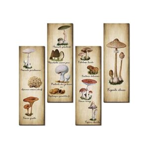 Paquete de 4 carteles de decoración de pared de hongos_1
