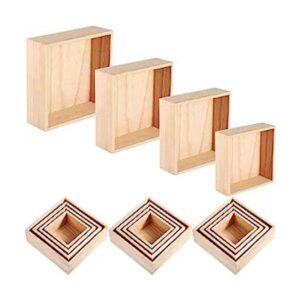 Yookeer 16 cajas de madera sin acabar caja de madera de 4