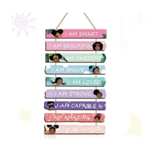 Juego de 9 piezas de arte de pared para niña negra_1