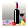 8 tapones de silicona para botellas de vino coloridos y