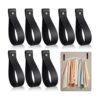 8 ganchos de pared de cuero artificial 1 x 4.7 pulgadas