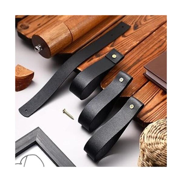 8 ganchos de pared de cuero artificial 1 x 4.7 pulgadas
