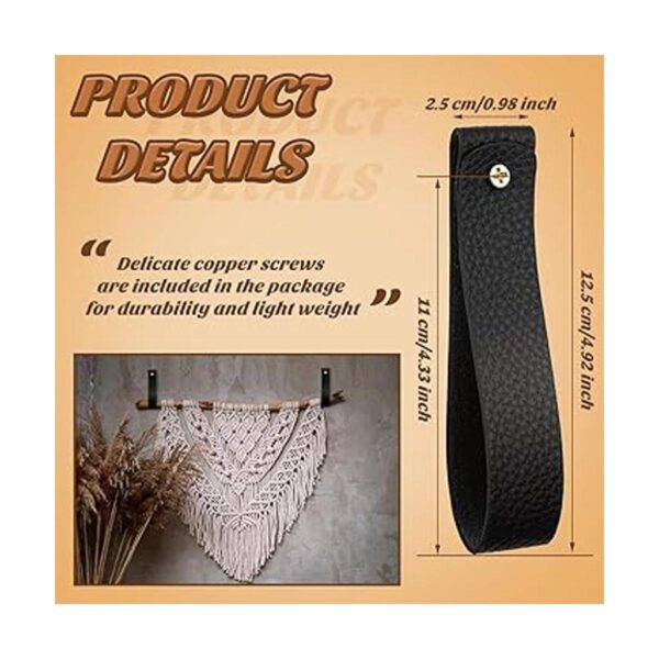 8 ganchos de pared de cuero artificial 1 x 4.7 pulgadas