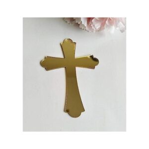 20 piezas de acrílico espejo adhesivo de cruz de corte_1
